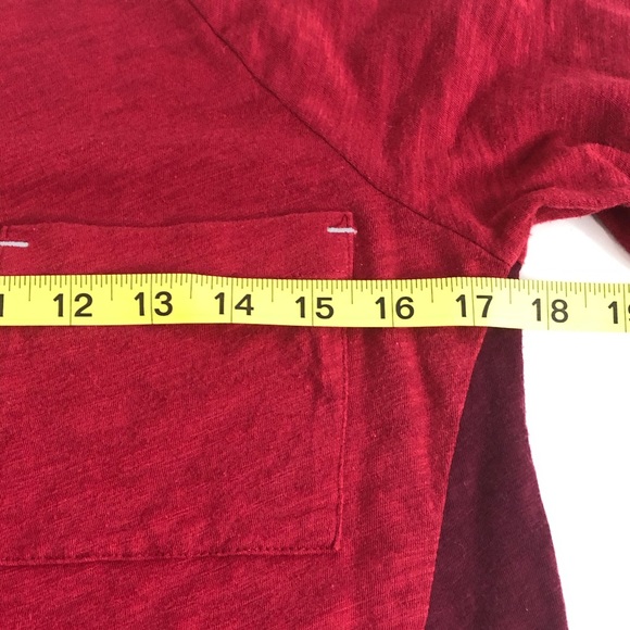 Little Yellow Button Plaid Backstory Red Tee L - Picture 6 of 8